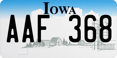 IA license plate AAF368