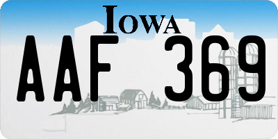 IA license plate AAF369