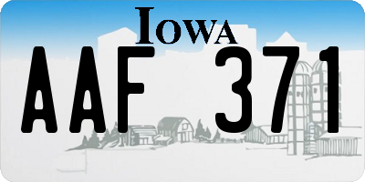 IA license plate AAF371