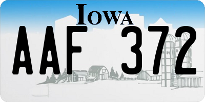 IA license plate AAF372