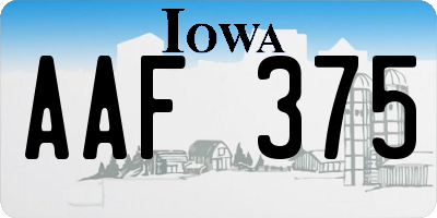 IA license plate AAF375