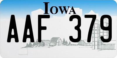 IA license plate AAF379