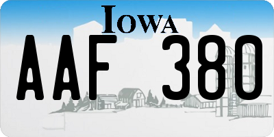 IA license plate AAF380