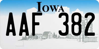 IA license plate AAF382