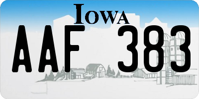 IA license plate AAF383