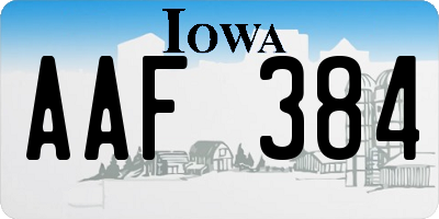 IA license plate AAF384