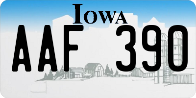 IA license plate AAF390