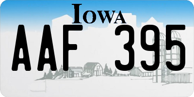 IA license plate AAF395