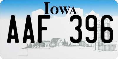 IA license plate AAF396