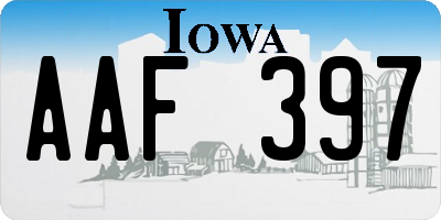 IA license plate AAF397