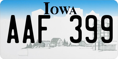 IA license plate AAF399