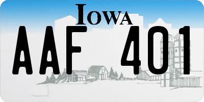 IA license plate AAF401