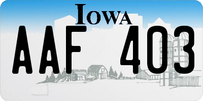 IA license plate AAF403