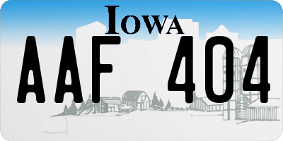 IA license plate AAF404