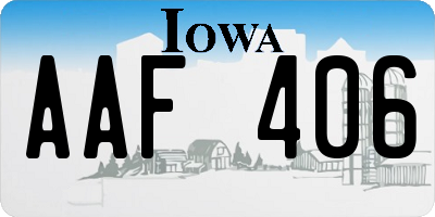 IA license plate AAF406