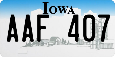 IA license plate AAF407