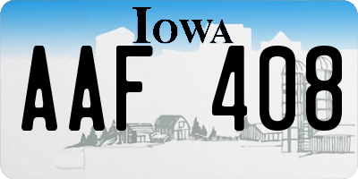 IA license plate AAF408