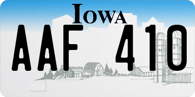 IA license plate AAF410