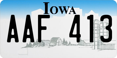 IA license plate AAF413