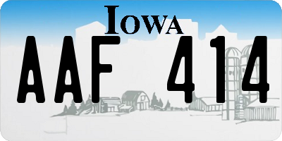 IA license plate AAF414