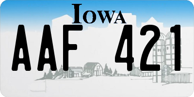 IA license plate AAF421