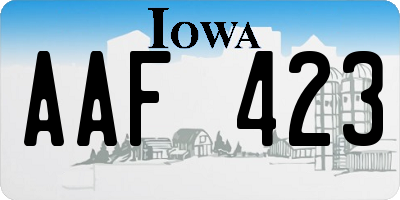 IA license plate AAF423