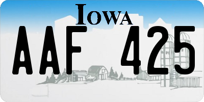 IA license plate AAF425