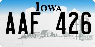 IA license plate AAF426