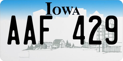 IA license plate AAF429