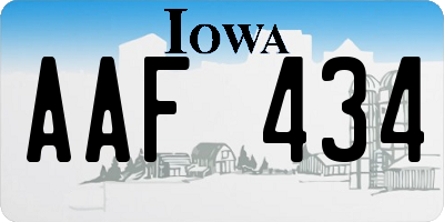 IA license plate AAF434