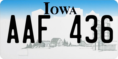 IA license plate AAF436