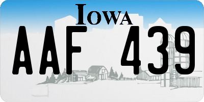 IA license plate AAF439