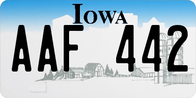 IA license plate AAF442