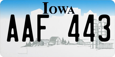 IA license plate AAF443