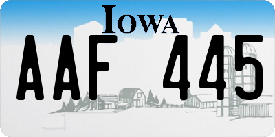 IA license plate AAF445