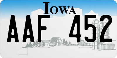 IA license plate AAF452