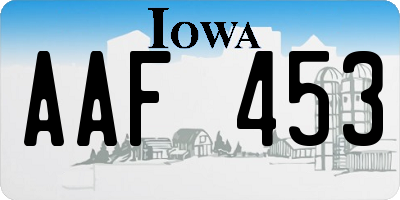 IA license plate AAF453