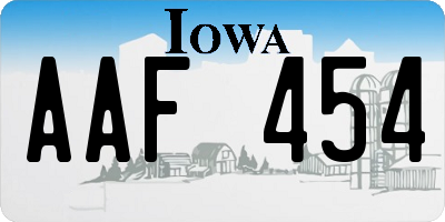 IA license plate AAF454
