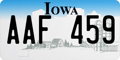 IA license plate AAF459