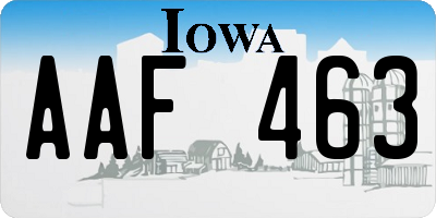 IA license plate AAF463