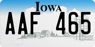 IA license plate AAF465
