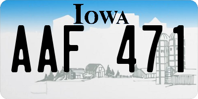 IA license plate AAF471