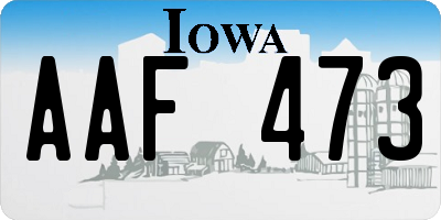 IA license plate AAF473