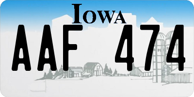 IA license plate AAF474