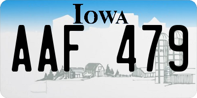 IA license plate AAF479