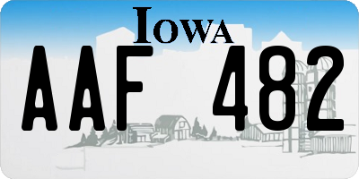 IA license plate AAF482