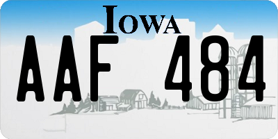 IA license plate AAF484