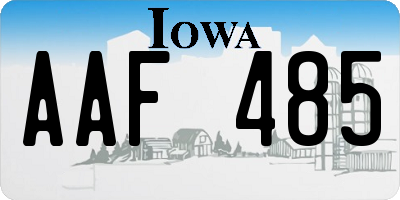 IA license plate AAF485