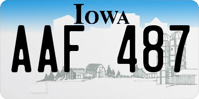 IA license plate AAF487