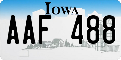 IA license plate AAF488